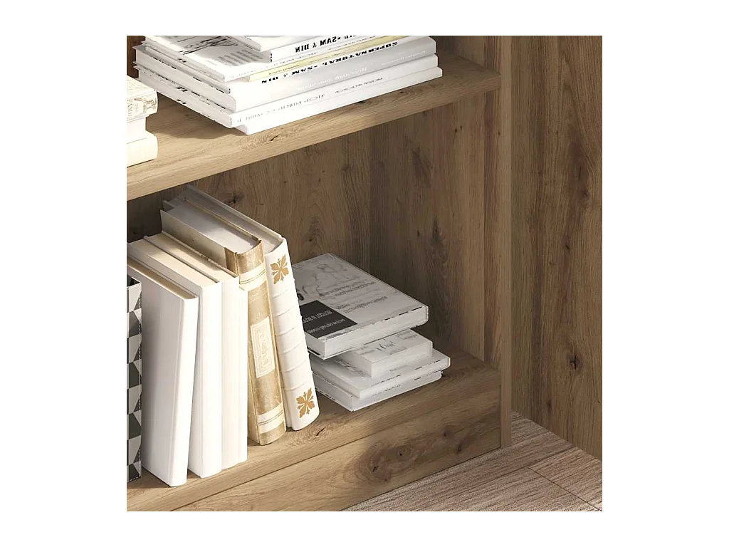 Bibliothèque chêne artisanal 80x24x109 cm bois d'ingénierie