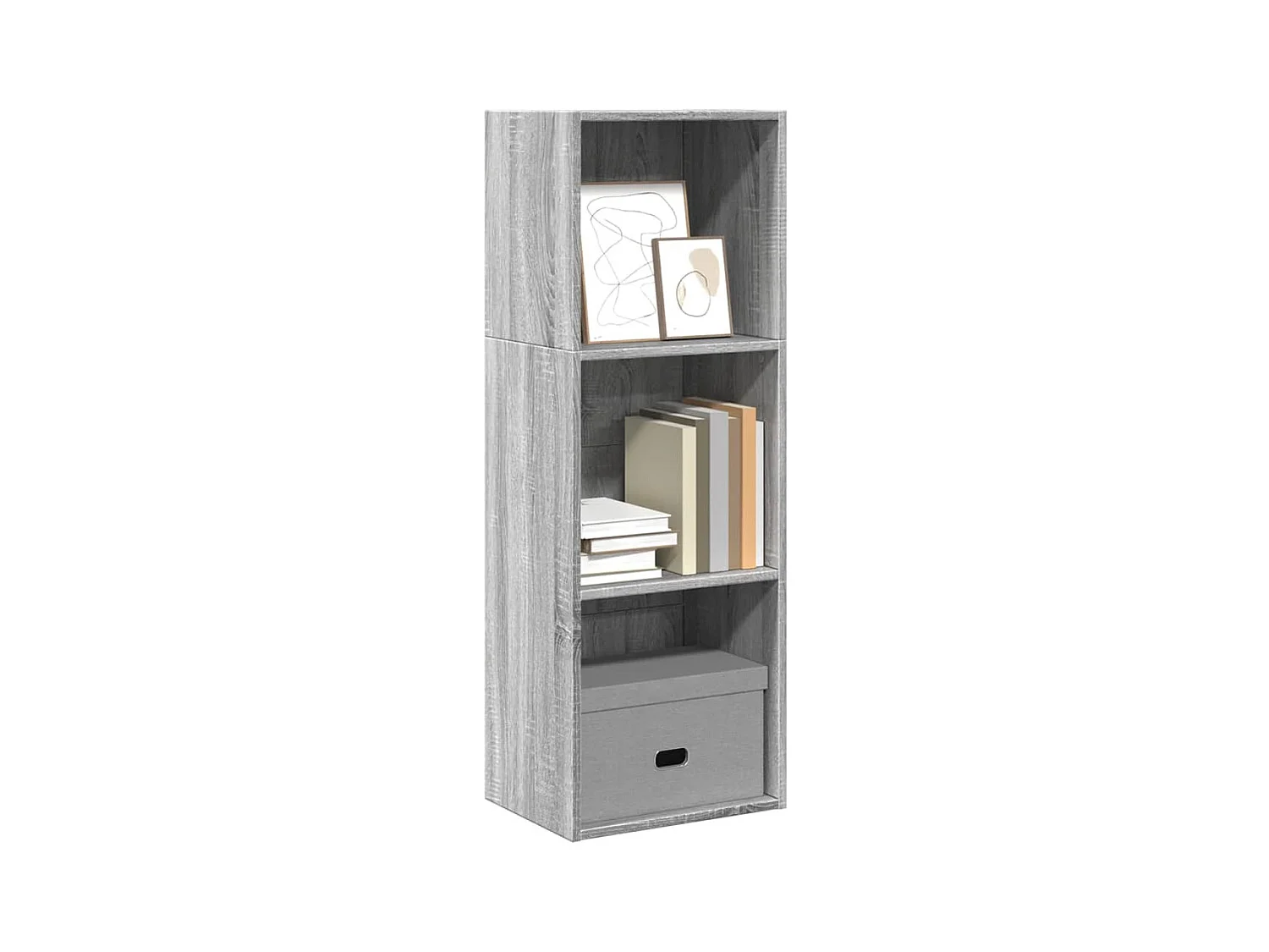 Estantería de madera de ingeniería gris Sonoma 40x30x114 cm