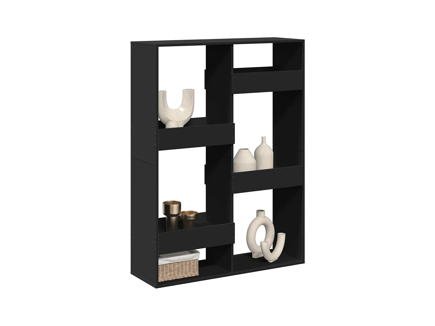 Bibliothèque / Cloison de séparation noir 100x33x135 cm bois ingénierie