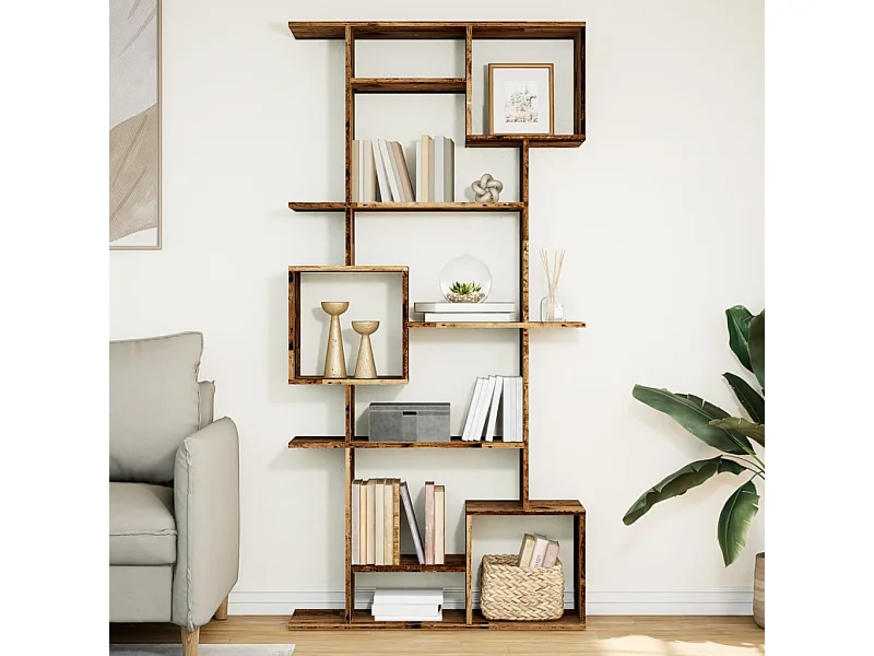 Bibliothèque vieux bois 92x29x188 cm bois d'ingénierie