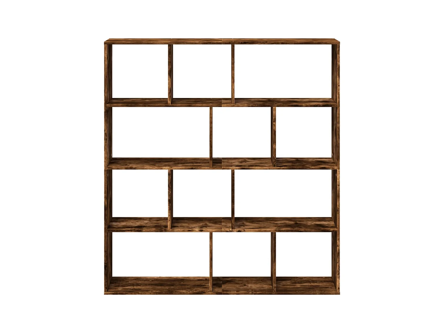 Bibliothèque chêne fumé 132x29x141,5 cm bois d'ingénierie