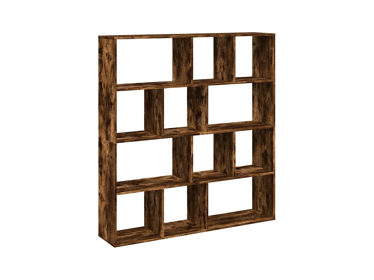 Bibliothèque chêne fumé 132x29x141,5 cm bois d'ingénierie