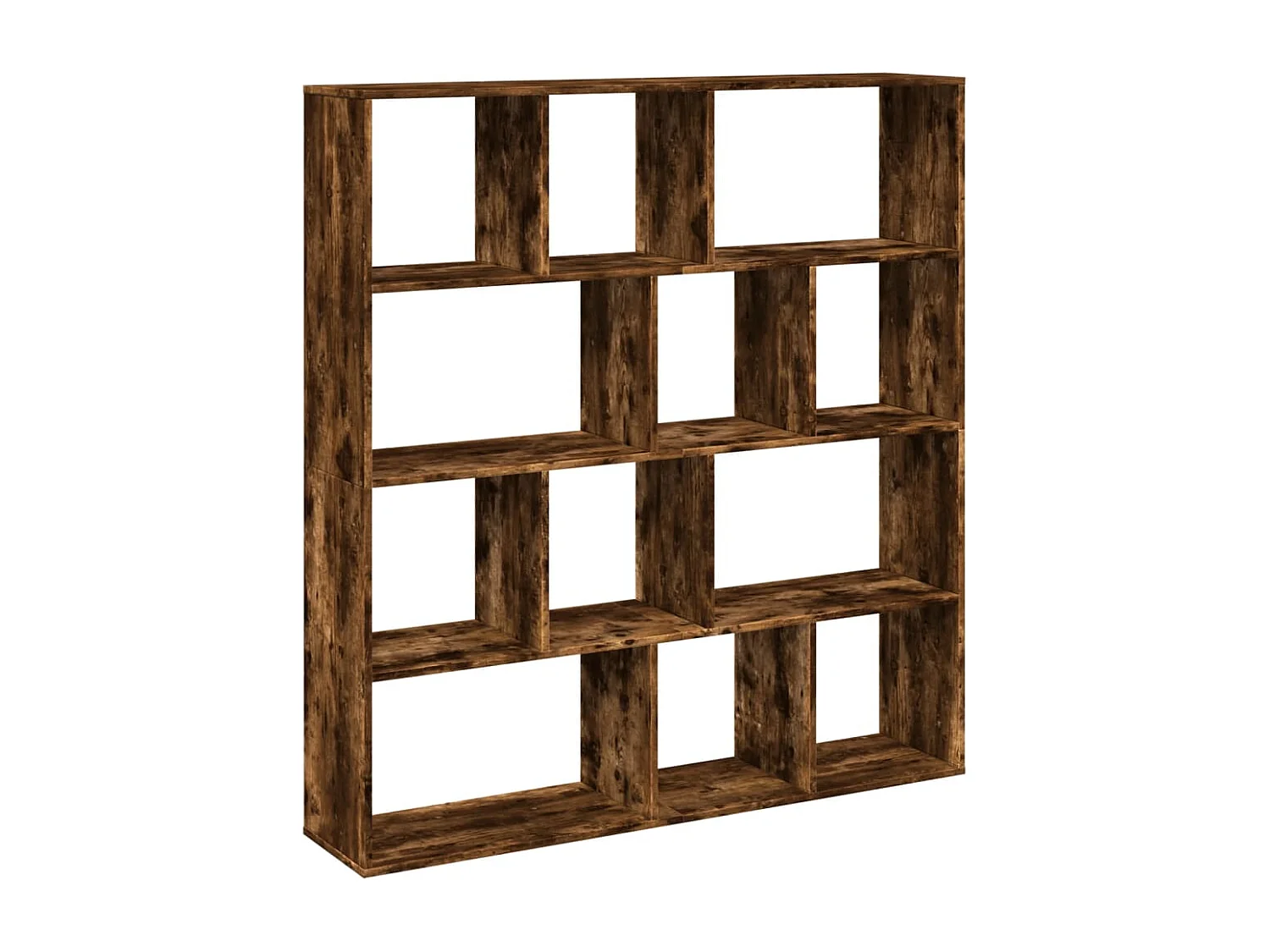 Bibliothèque chêne fumé 132x29x141,5 cm bois d'ingénierie
