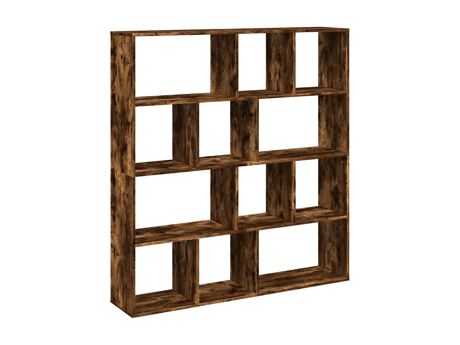 Bibliothèque chêne fumé 132x29x141,5 cm bois d'ingénierie