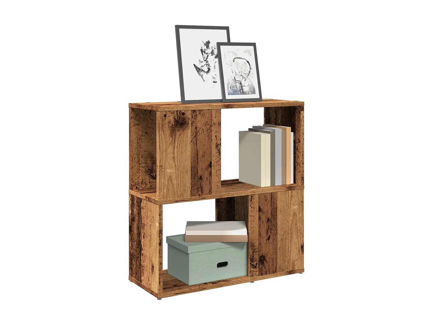 Bibliothèque vieux bois 60x24x63 cm bois d'ingénierie