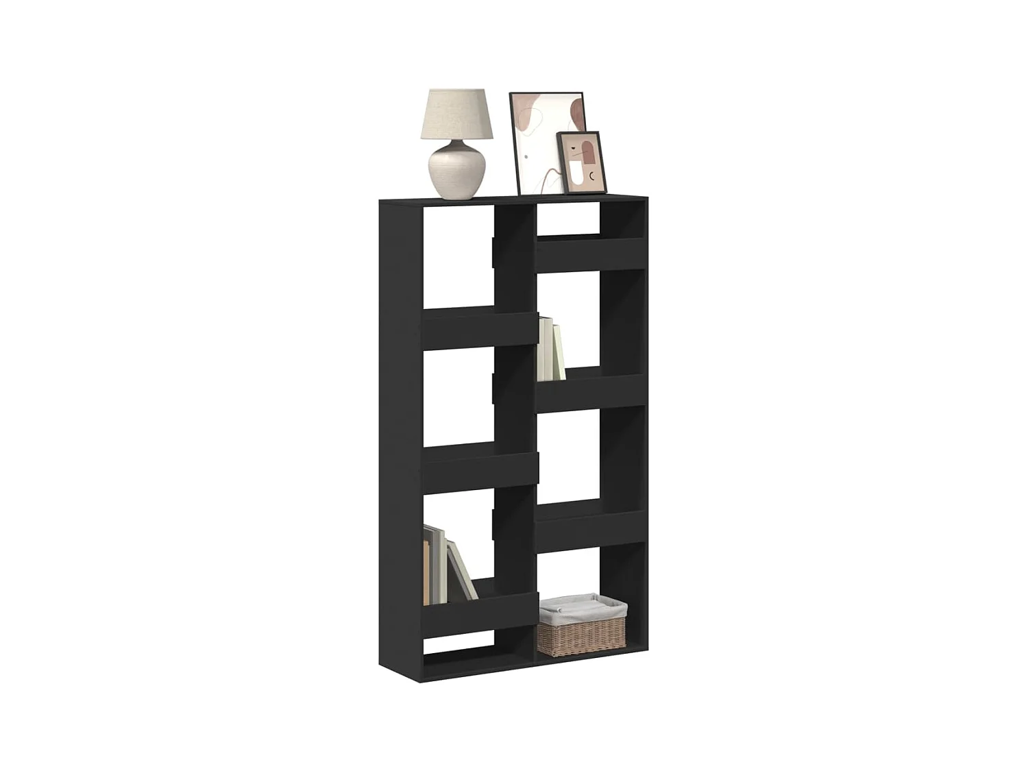 Estantería de madera de ingeniería negra 100x33x175 cm