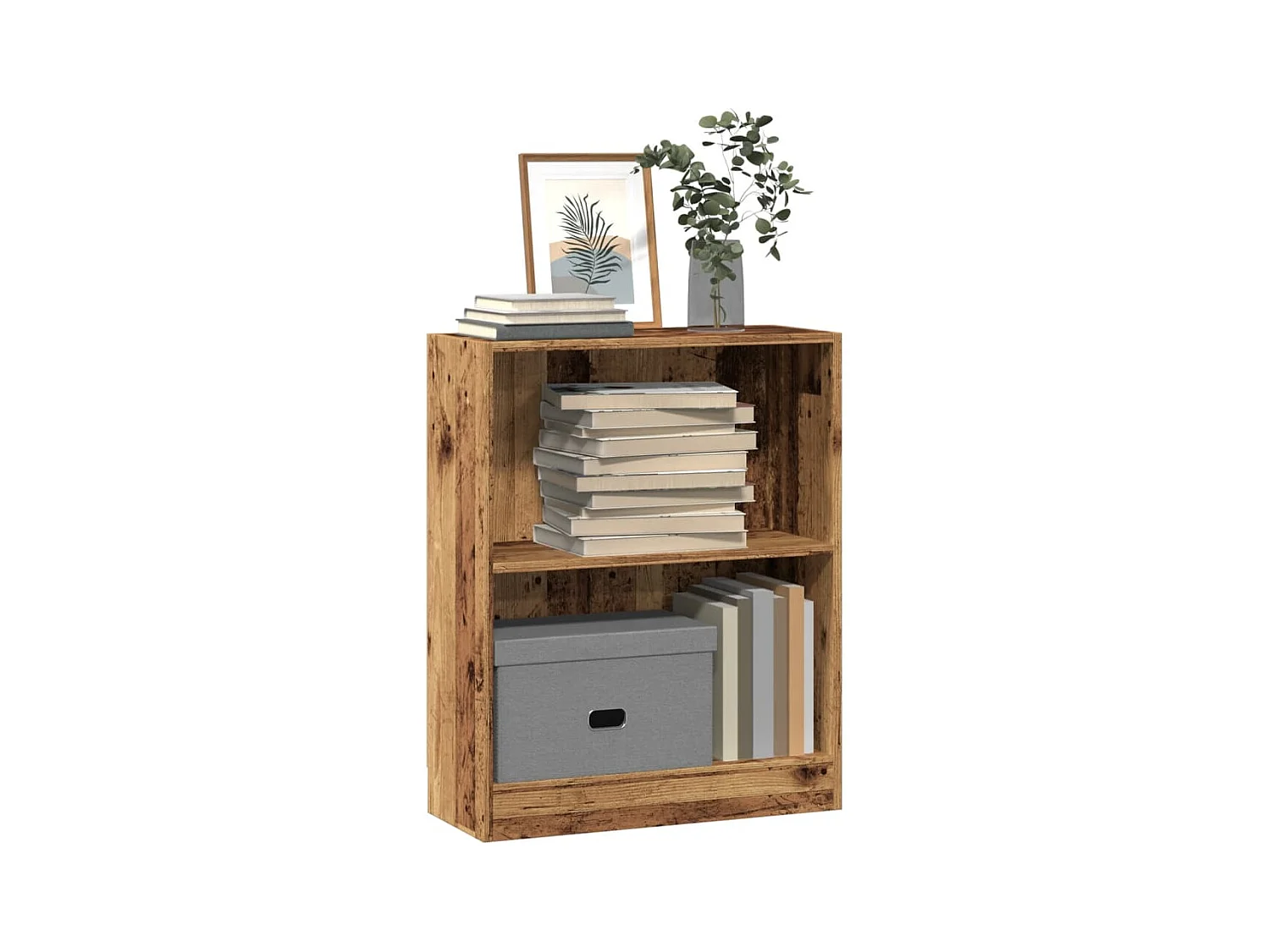 Bibliothèque vieux bois 60x24x76 cm bois d'ingénierie