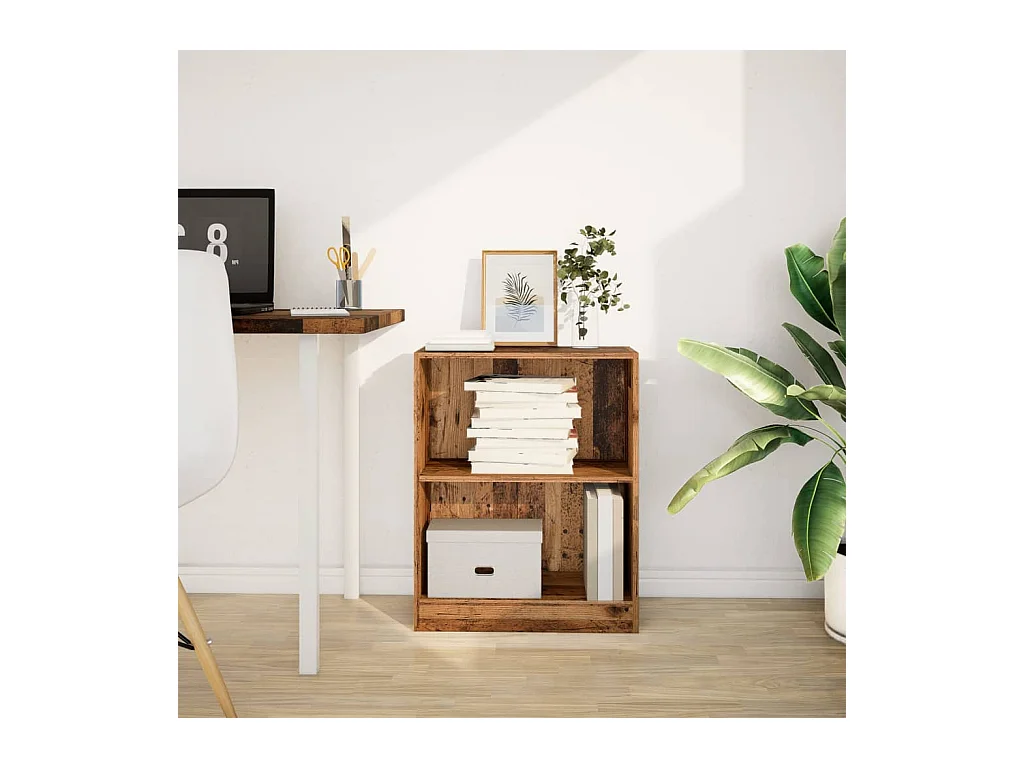 Bibliothèque vieux bois 60x24x76 cm bois d'ingénierie
