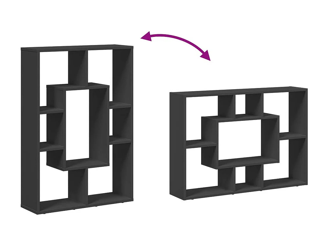 Bibliothèque noir 63x20x90 cm bois d'ingénierie