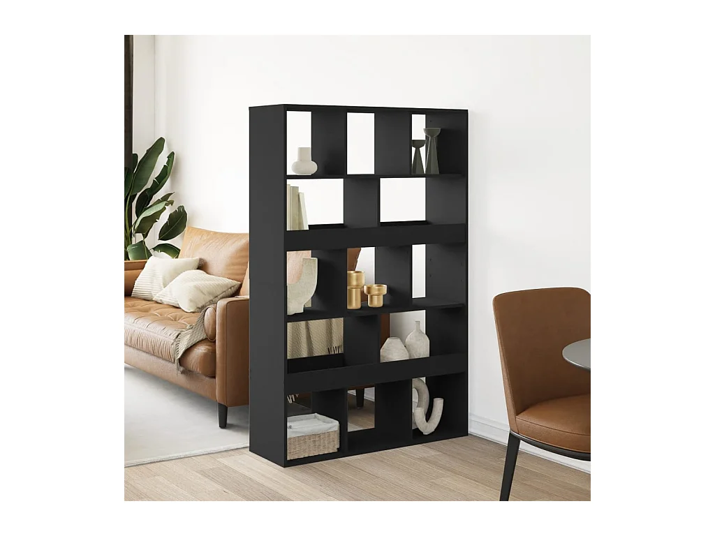 Separador de ambientes madera ingeniería negro 100x33x156,5 cm