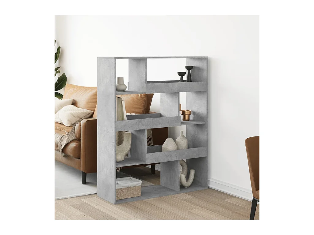 Bibliothèque gris béton 100x33x125,5 cm bois d'ingénierie