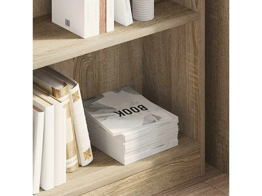 Boekenkast 80x24x75 cm bewerkt hout sonoma eikenkleurig