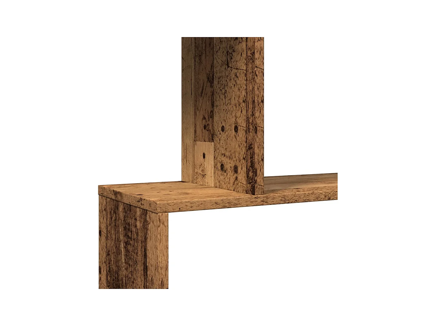 Bibliothèque séparatrice de pièce à 3 niveaux vieux bois 70x24x97 cm