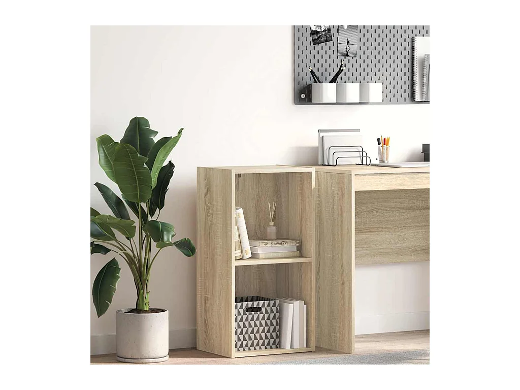 Bibliothèque à 2 niveaux Chêne sonoma Bois d’ingénierie