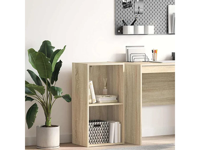 Bibliothèque à 2 niveaux Chêne sonoma Bois d’ingénierie