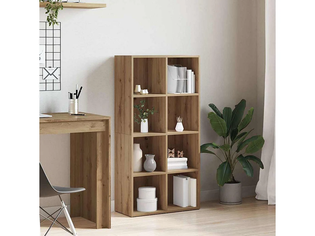 Bibliothèque chêne artisanal 66x30x130 cm bois d'ingénierie