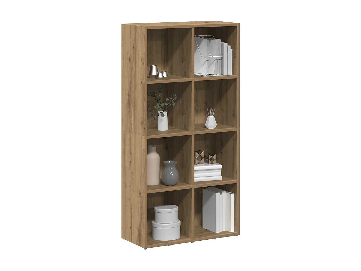 Bibliothèque chêne artisanal 66x30x130 cm bois d'ingénierie