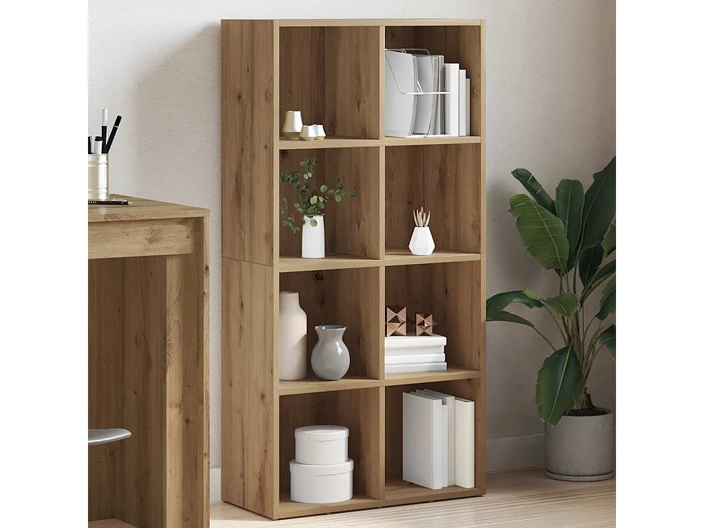 Bibliothèque chêne artisanal 66x30x130 cm bois d'ingénierie