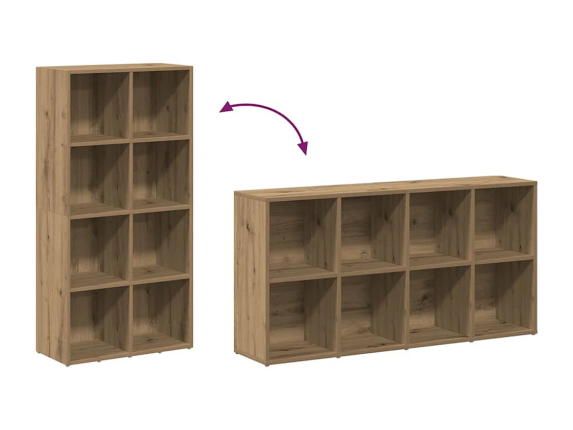 Bibliothèque chêne artisanal 66x30x130 cm bois d'ingénierie