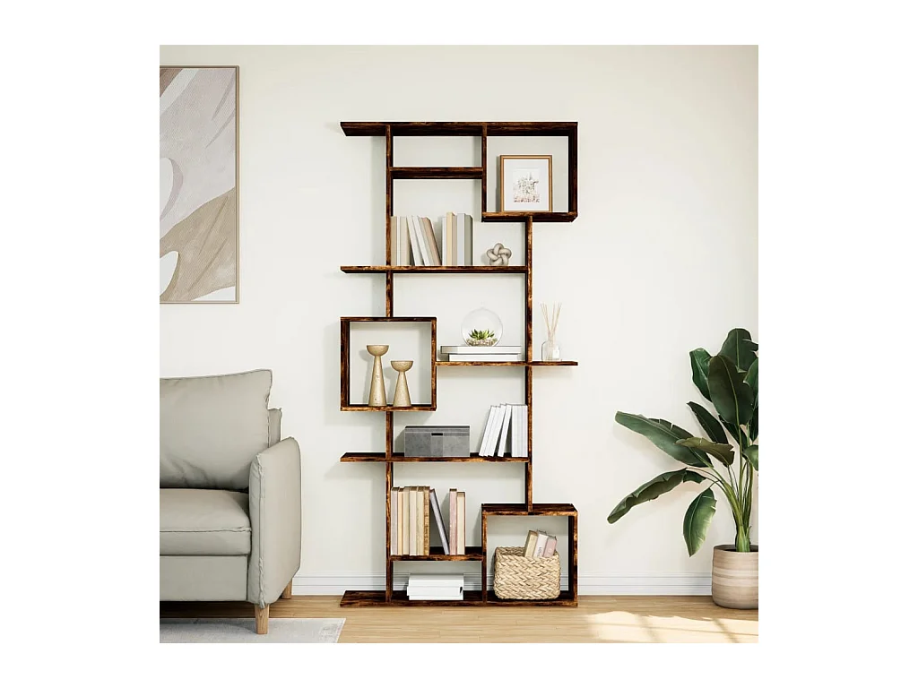 Estante 92x29x188 cm derivados de madeira carvalho fumado