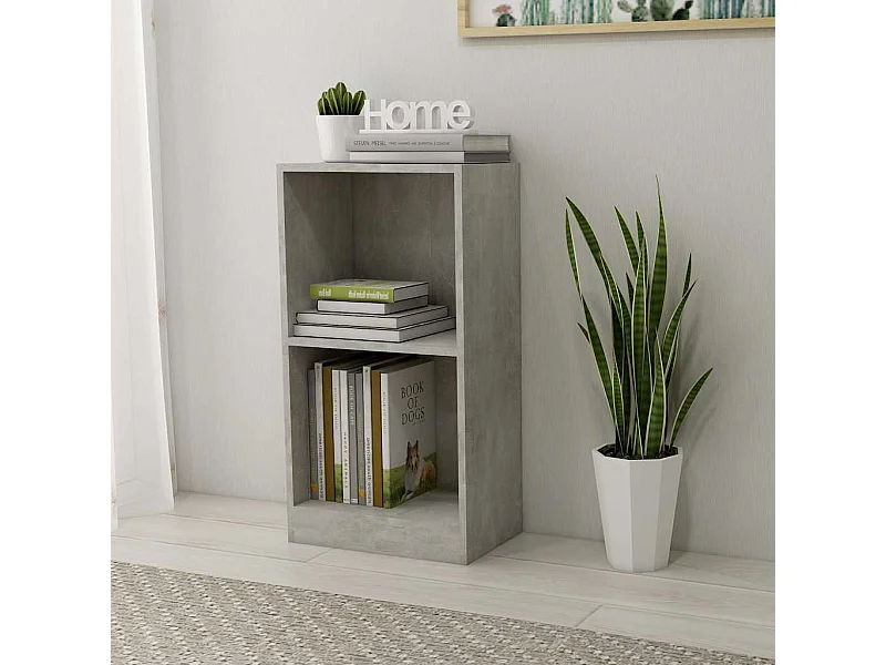 Estantería de madera de ingeniería gris hormigón 40x24x75 cm