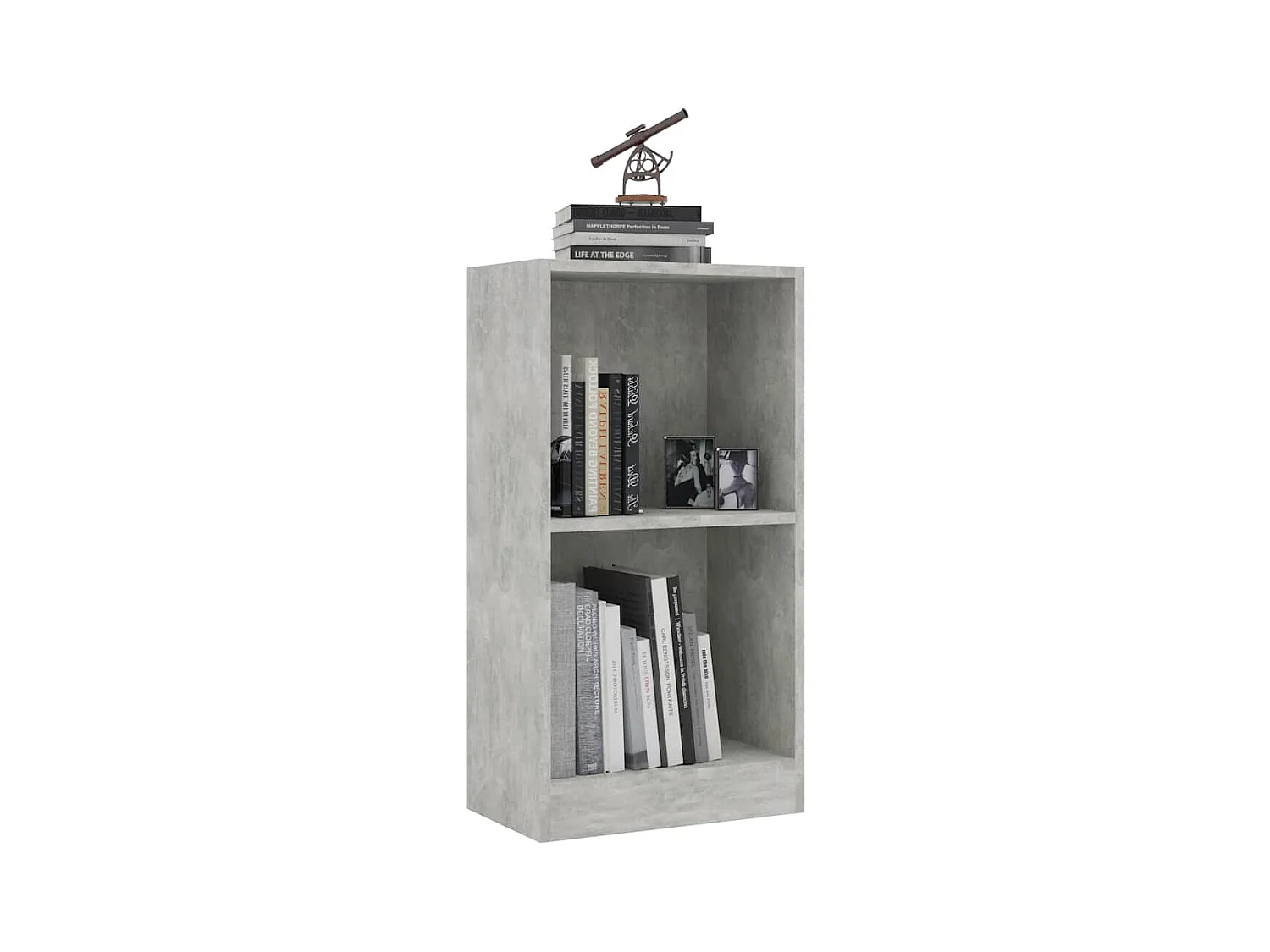 Bibliothèque gris béton 40x24x75 cm bois d'ingénierie