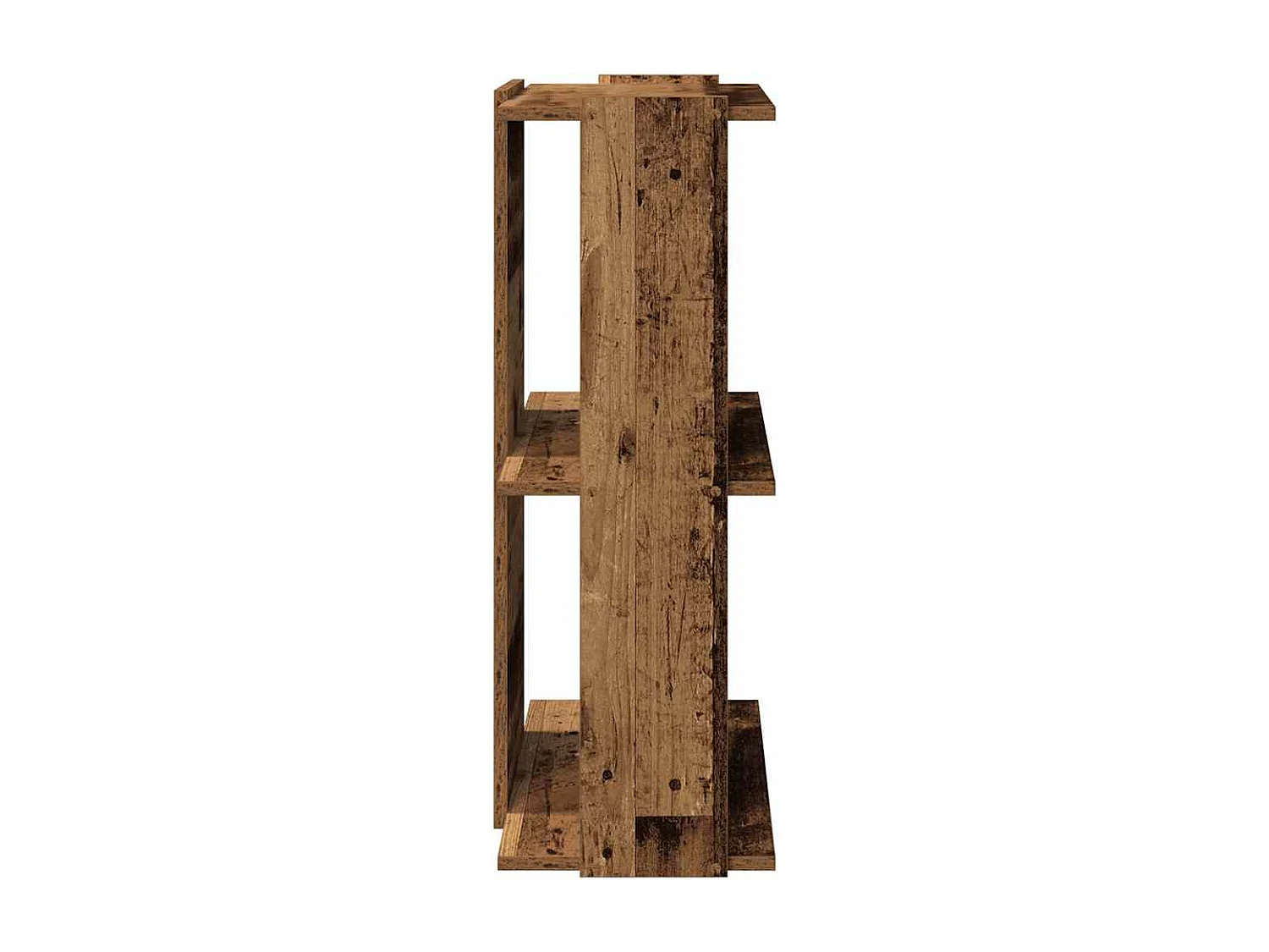 Bibliothèque à 3 niveaux vieux bois 60x30x80 cm bois ingénierie