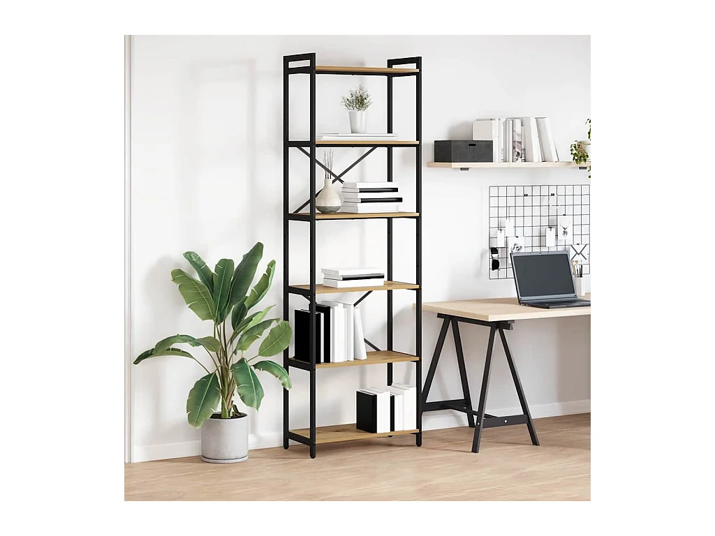 Bibliothèque chêne artisanal 60 x 30 x 188 cm Bois d'ingénierie