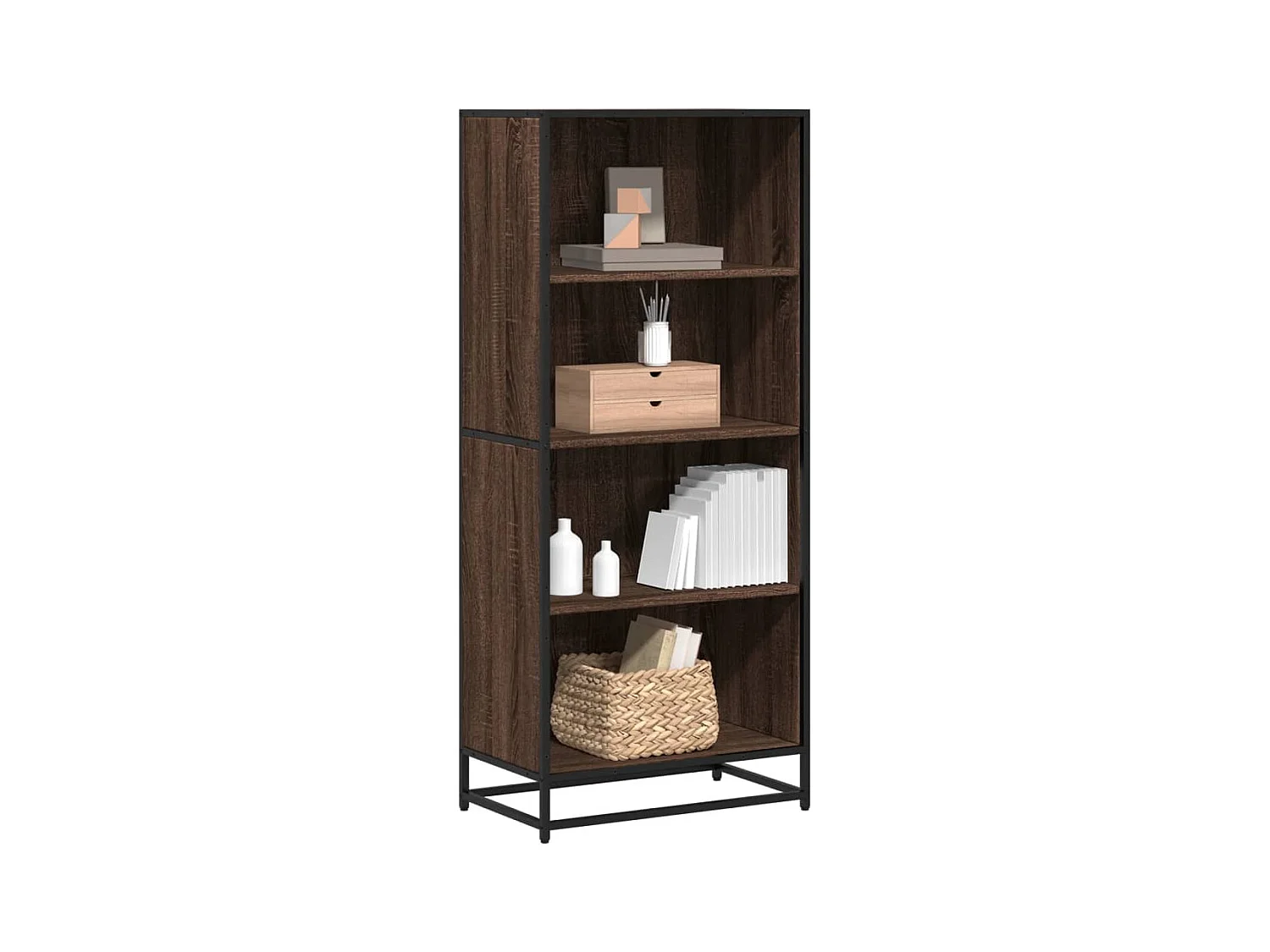 Estantería de madera de ingeniería marrón roble 60x35x139 cm