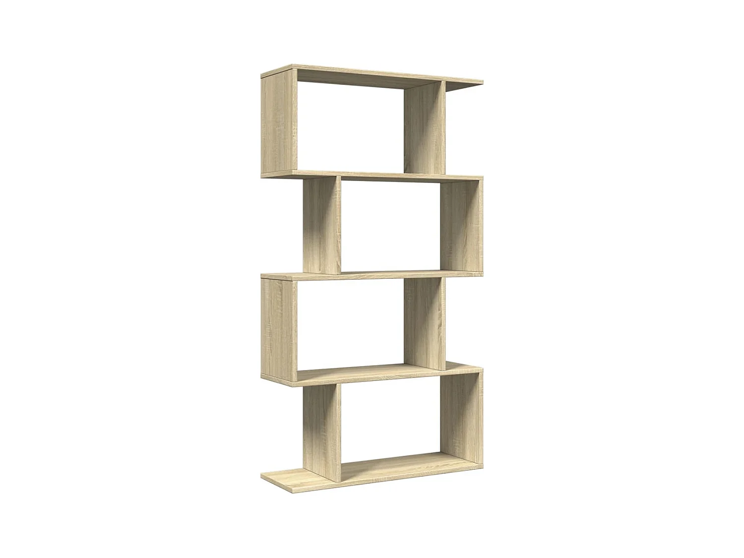Bibliothèque séparatrice de pièce 4 niveaux chêne sonoma 70x24x129cm