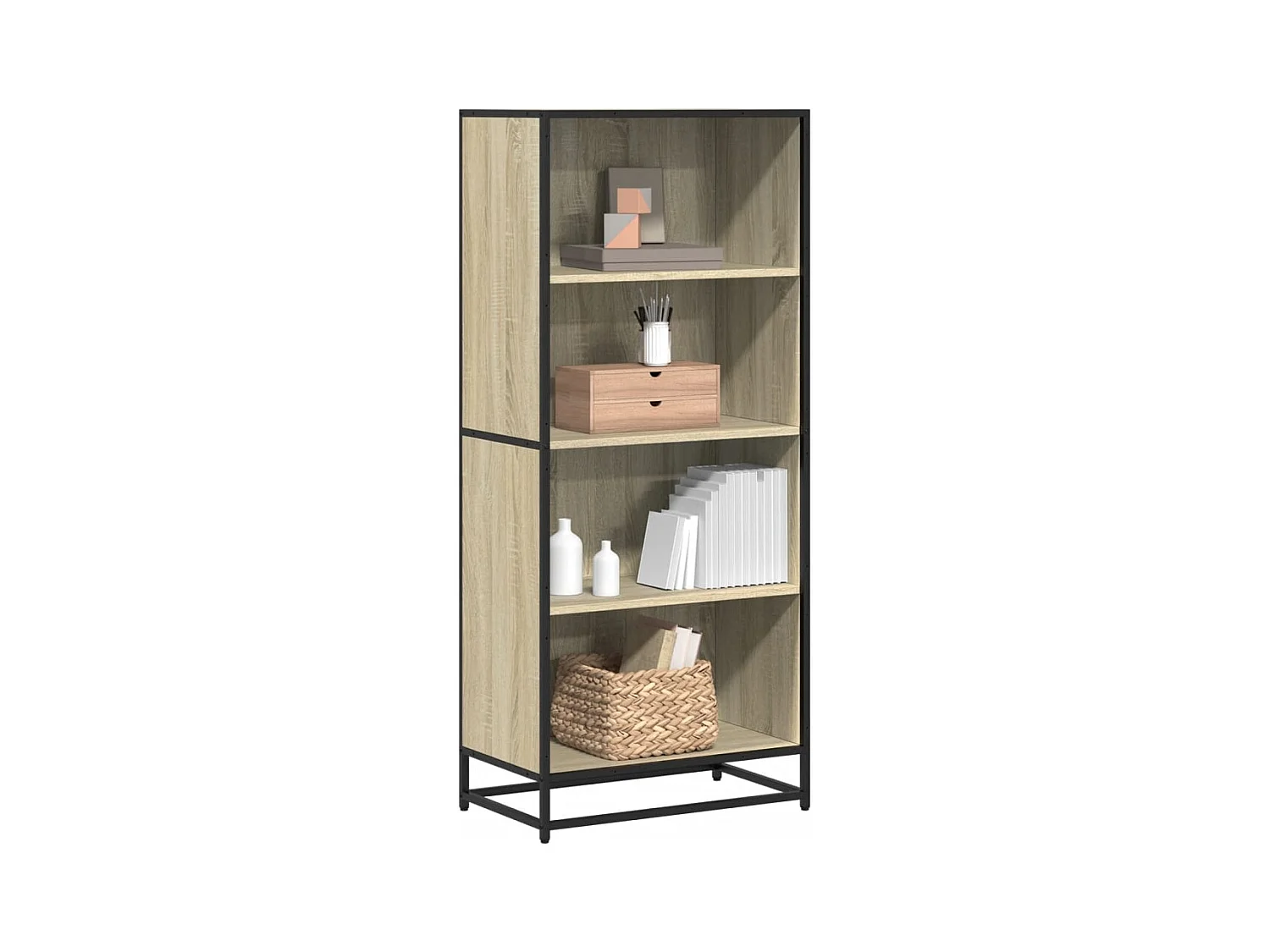 Estantería de madera de ingeniería roble Sonoma 60x35x139 cm