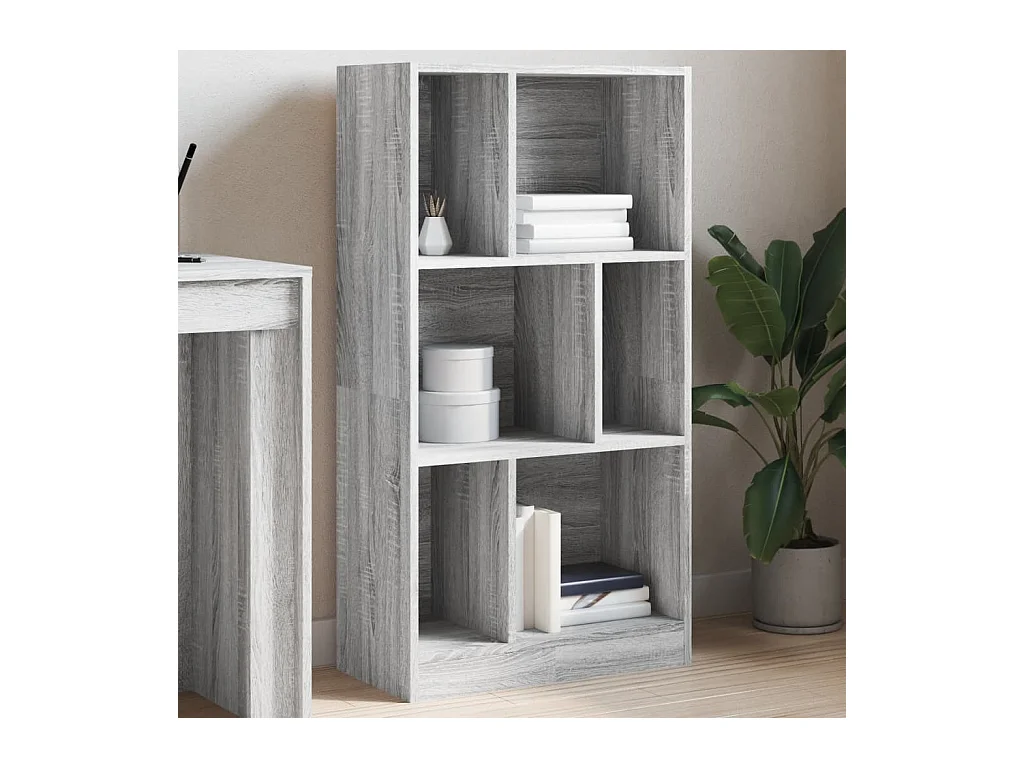 Estantería madera de ingeniería gris Sonoma 57x28,5x107,5 cm