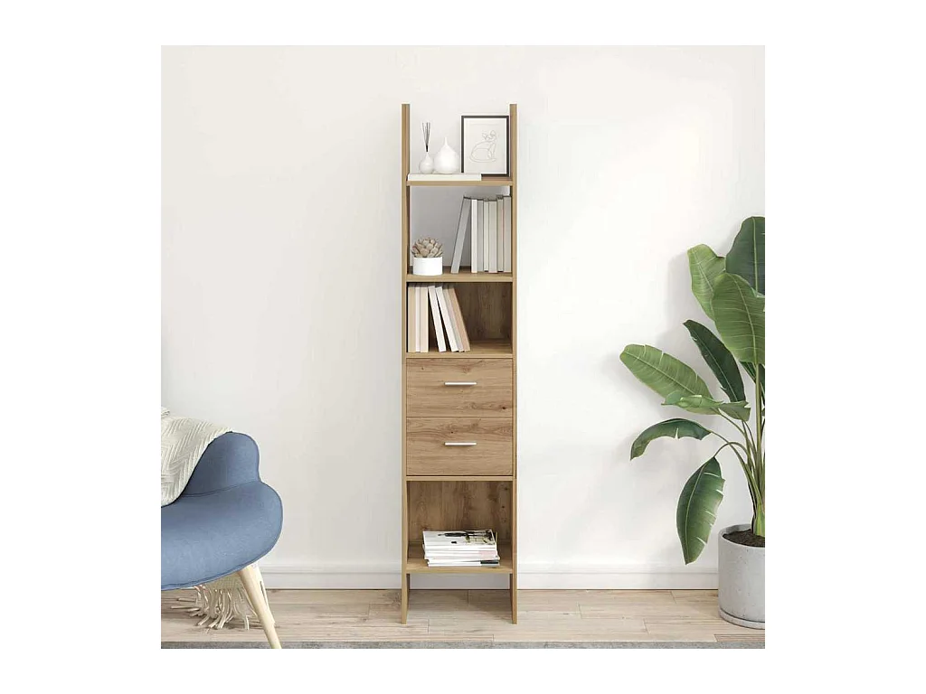 Bibliothèque chêne artisanal 40 x 35 x 180 cm Bois d'ingénierie