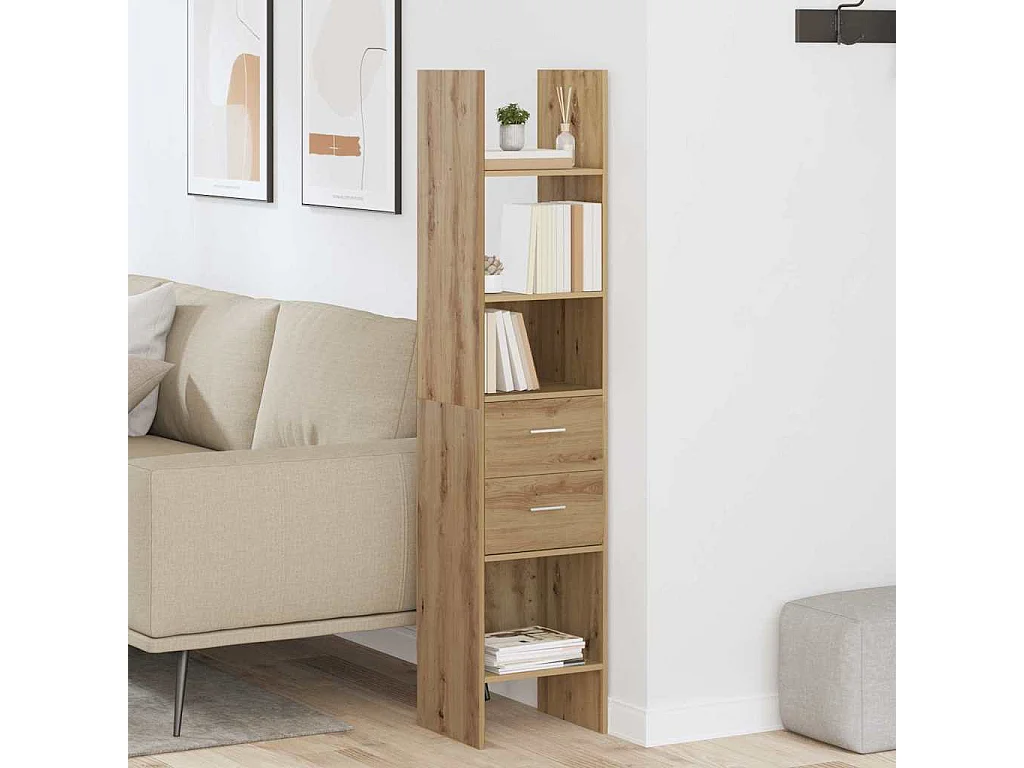 Bibliothèque chêne artisanal 40 x 35 x 180 cm Bois d'ingénierie