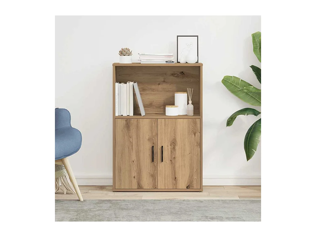 Estantería de madera de ingeniería roble artisan 60x24x85 cm