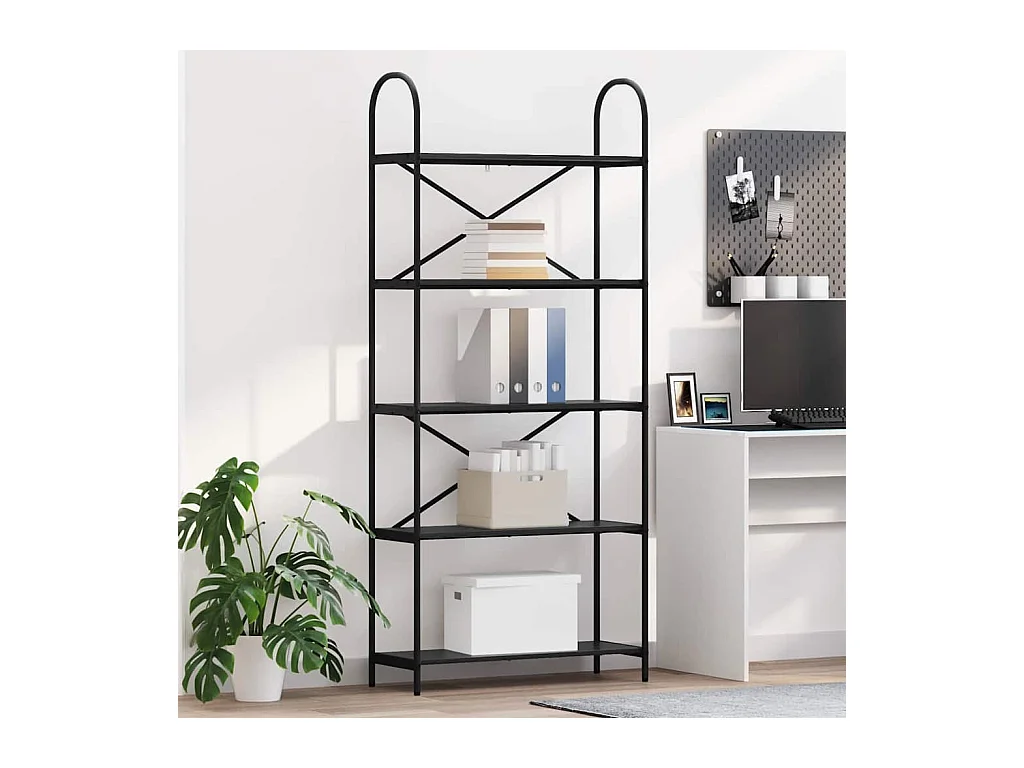 Estante de libros Roble negro 80 x 30 x 183 cm