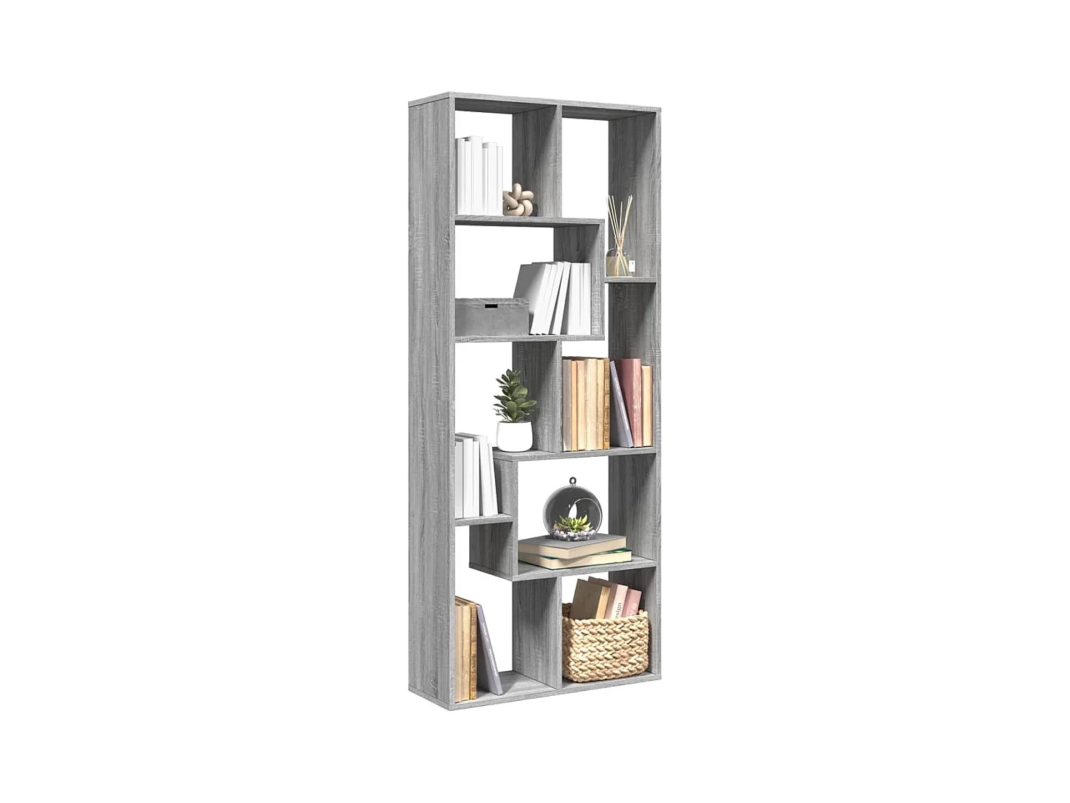 Librería divisora madera ingeniería gris Sonoma 67x25x161,5 cm