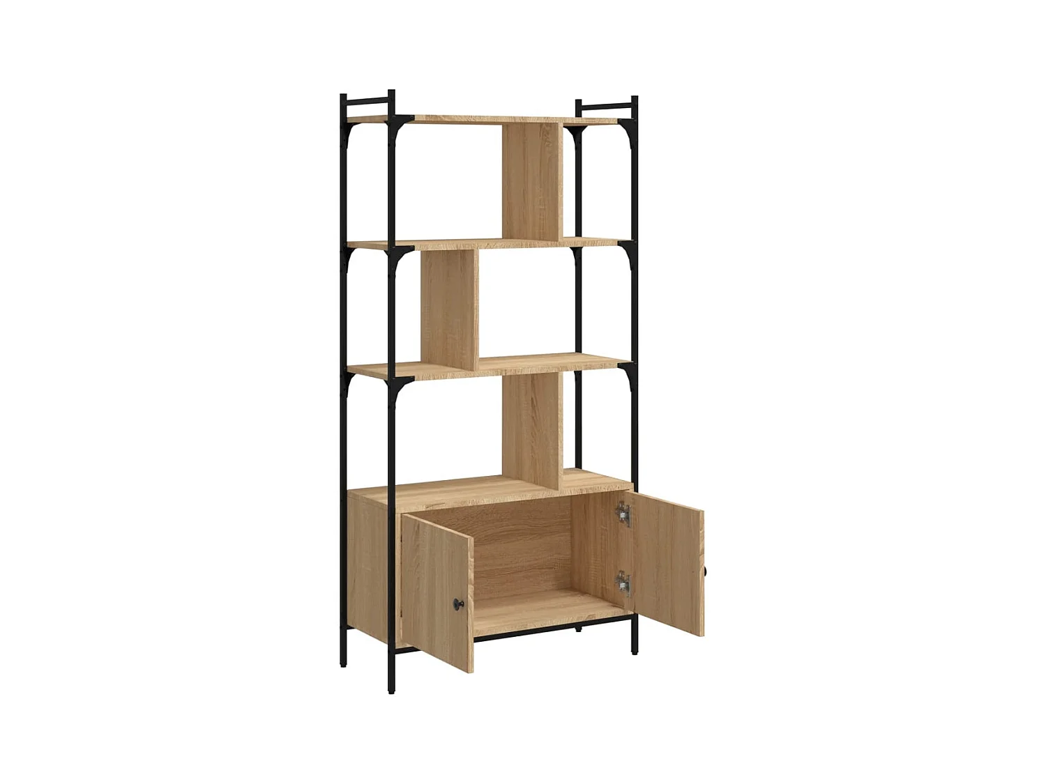 Bibliothèque avec portes chêne sonoma 76,5x30x154,5 cm