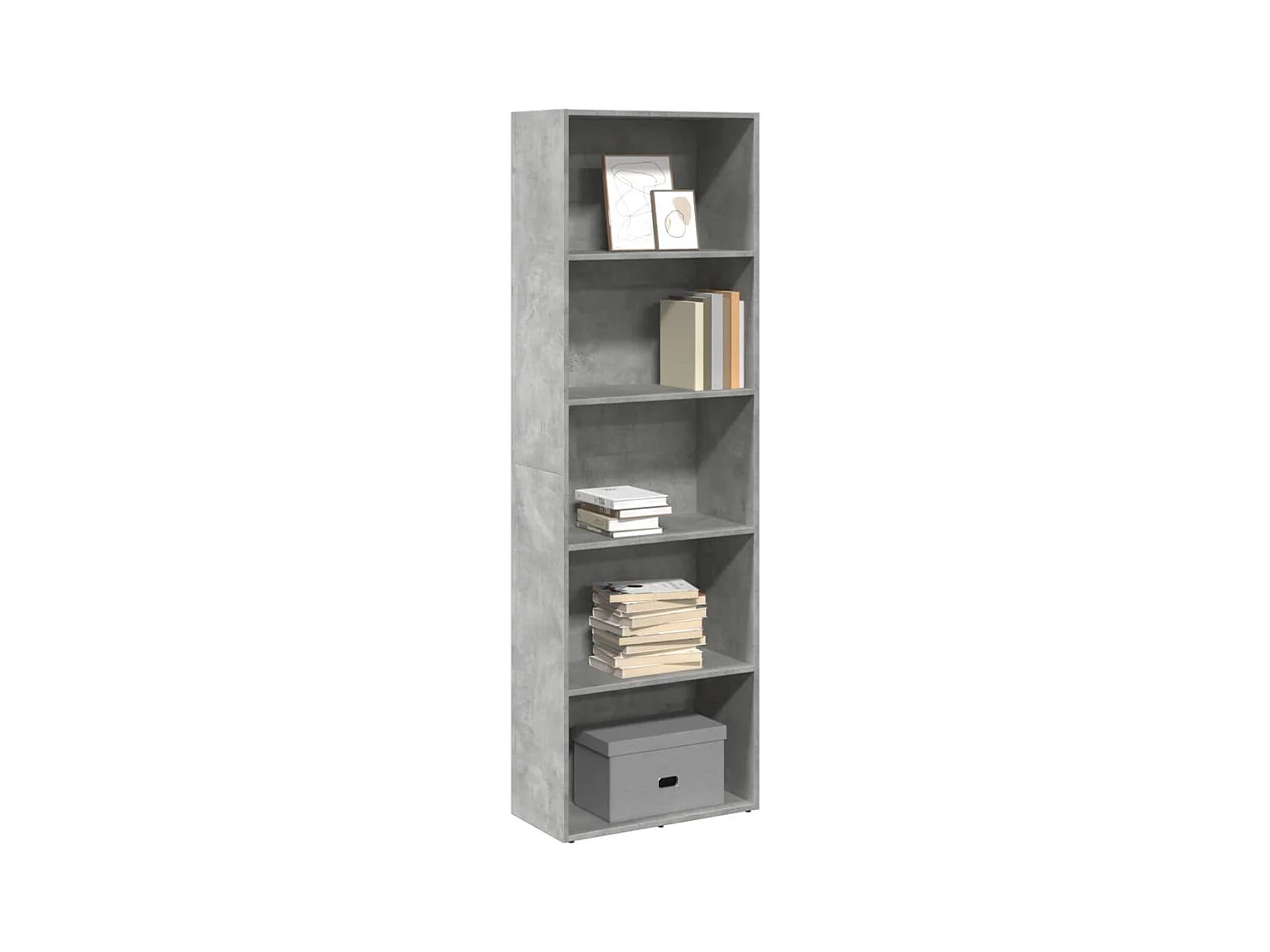 Estantería de madera de ingeniería gris hormigón 60x30x189 cm