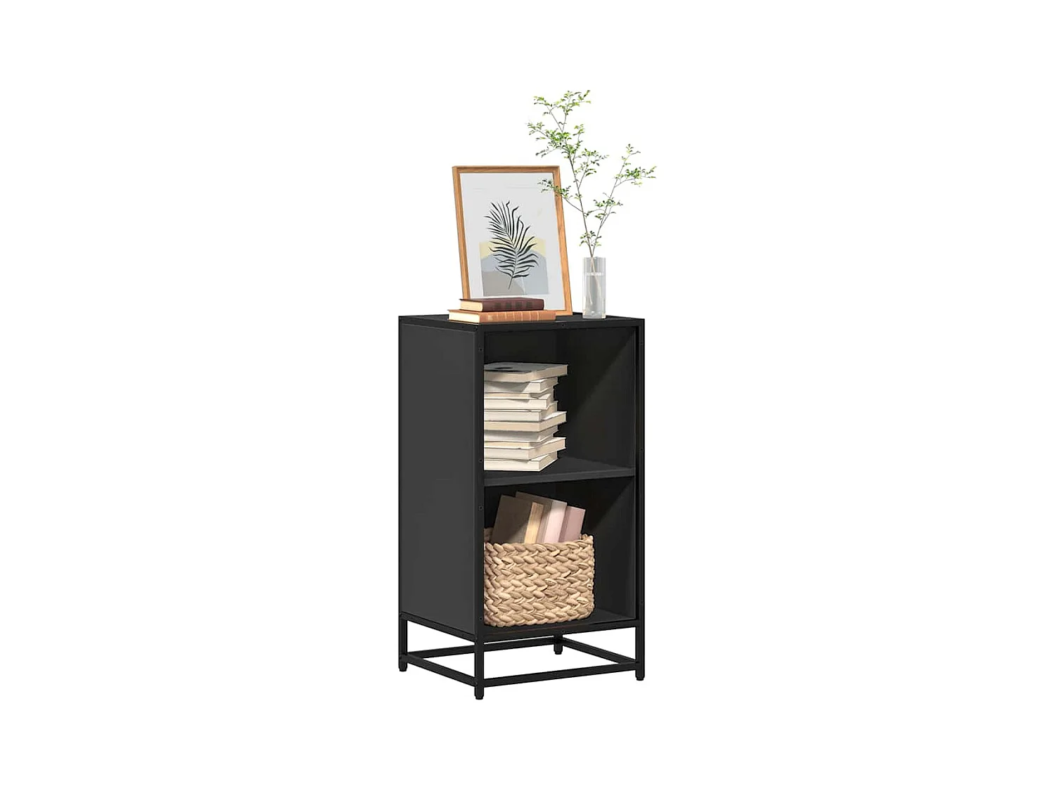 Bibliothèque noir 40x35x76 cm bois d'ingénierie