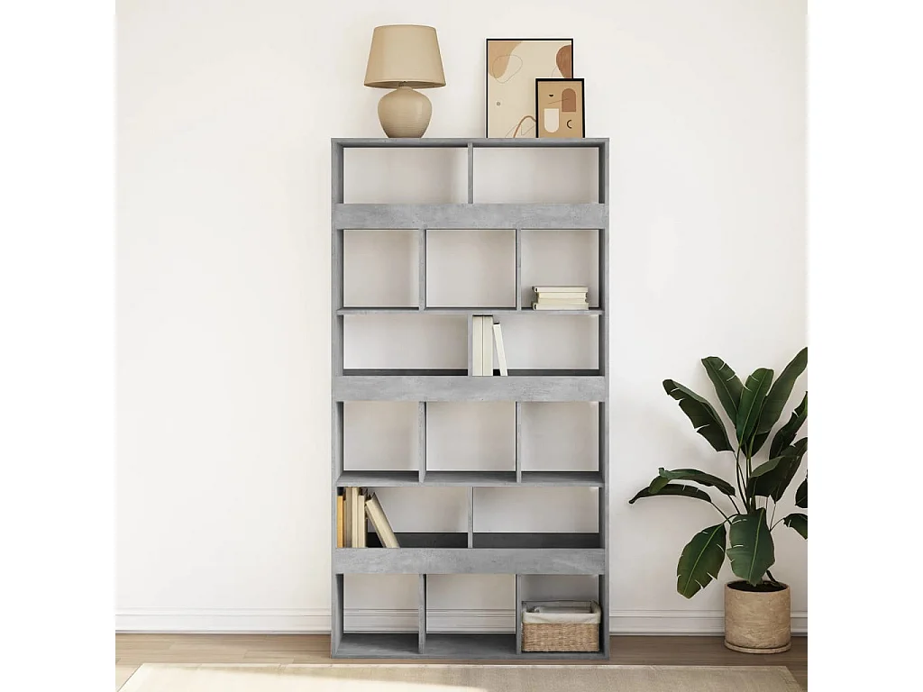 Estantería madera de ingeniería gris hormigón 100x33x187,5 cm