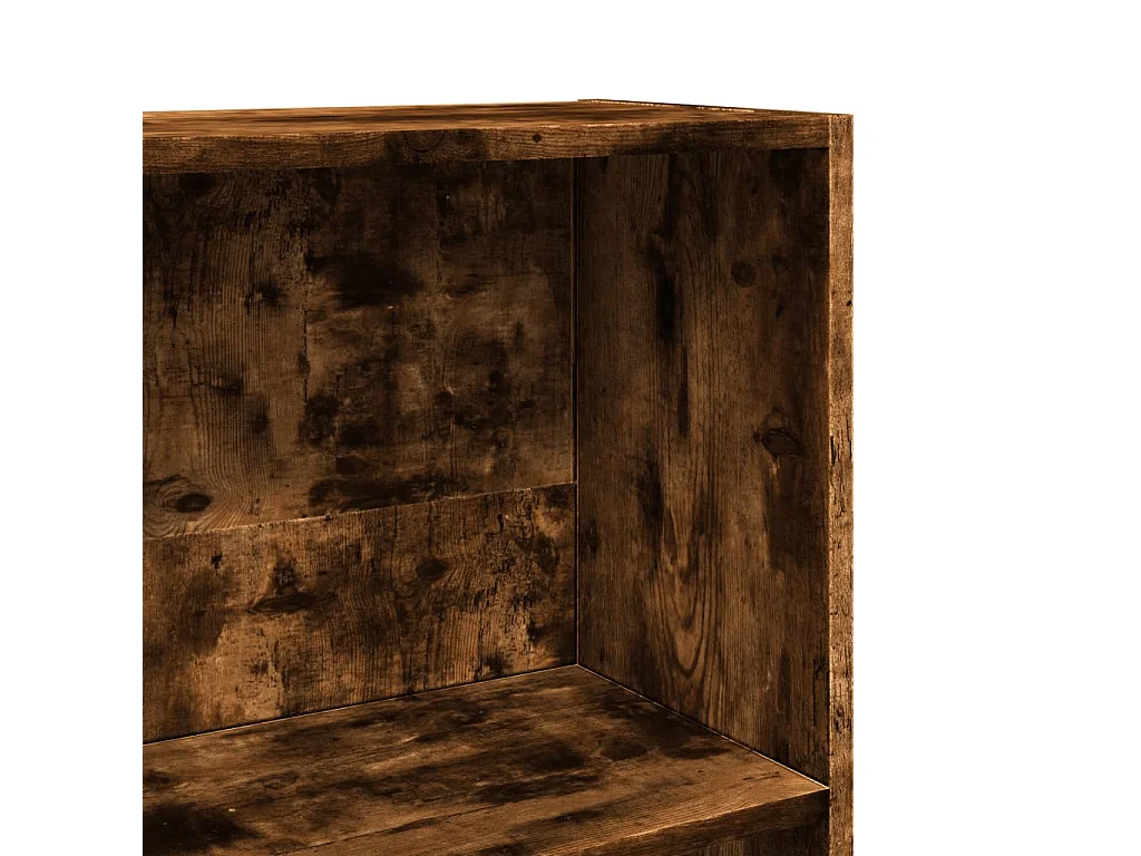 Bibliothèque chêne fumé 60x24x176 cm bois d'ingénierie