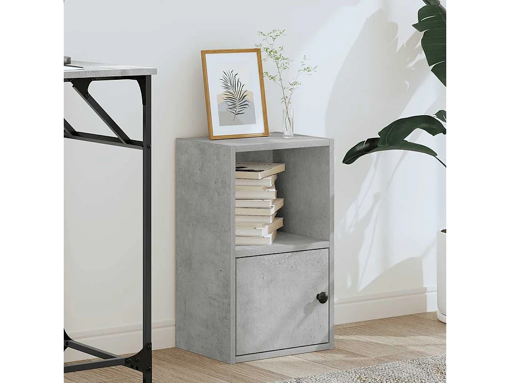 Bibliothèque gris béton 31x24x52 cm bois d'ingénierie