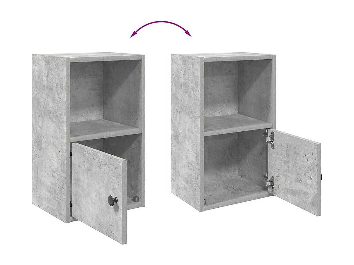 Bibliothèque gris béton 31x24x52 cm bois d'ingénierie