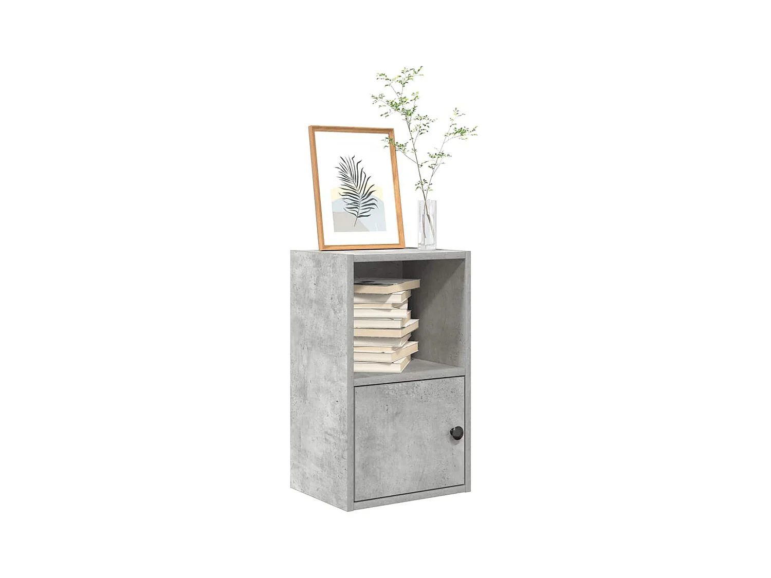 Estantería de madera de ingeniería gris hormigón 31x24x52 cm