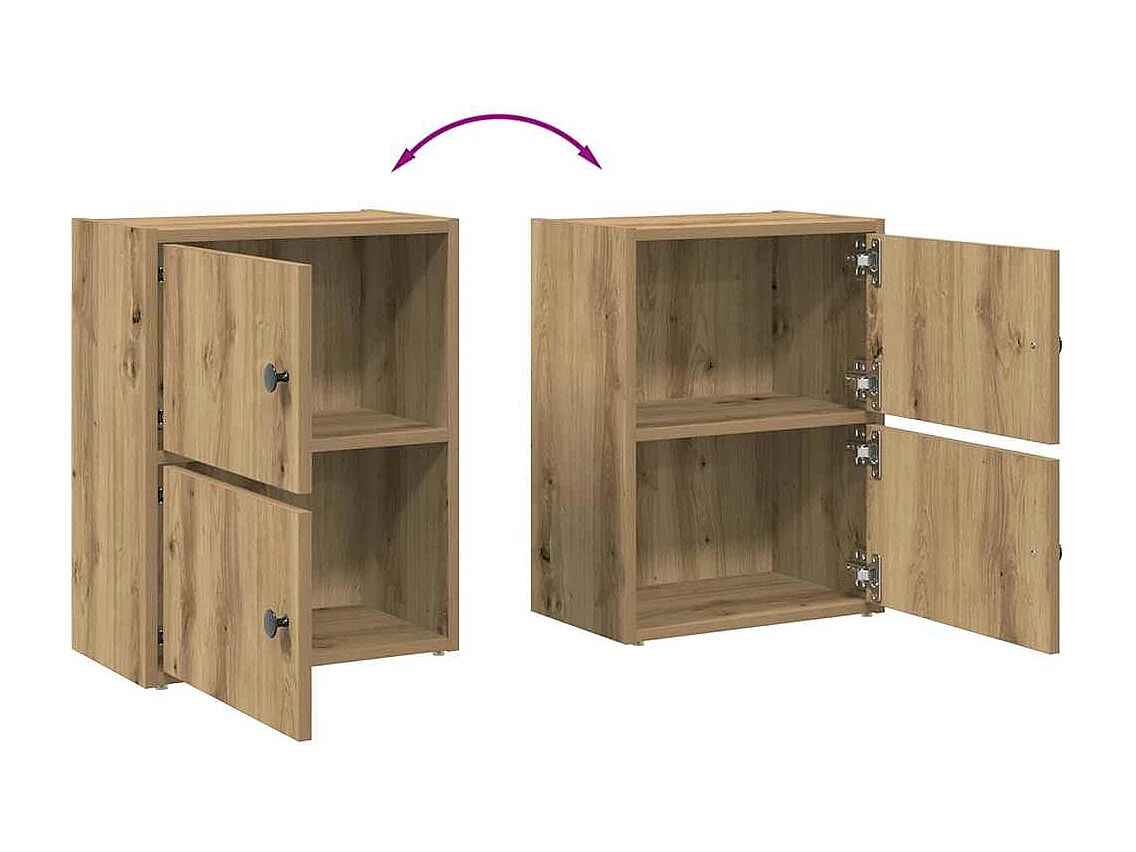 Bibliothèque chêne artisanal 40x24x52 cm bois d'ingénierie