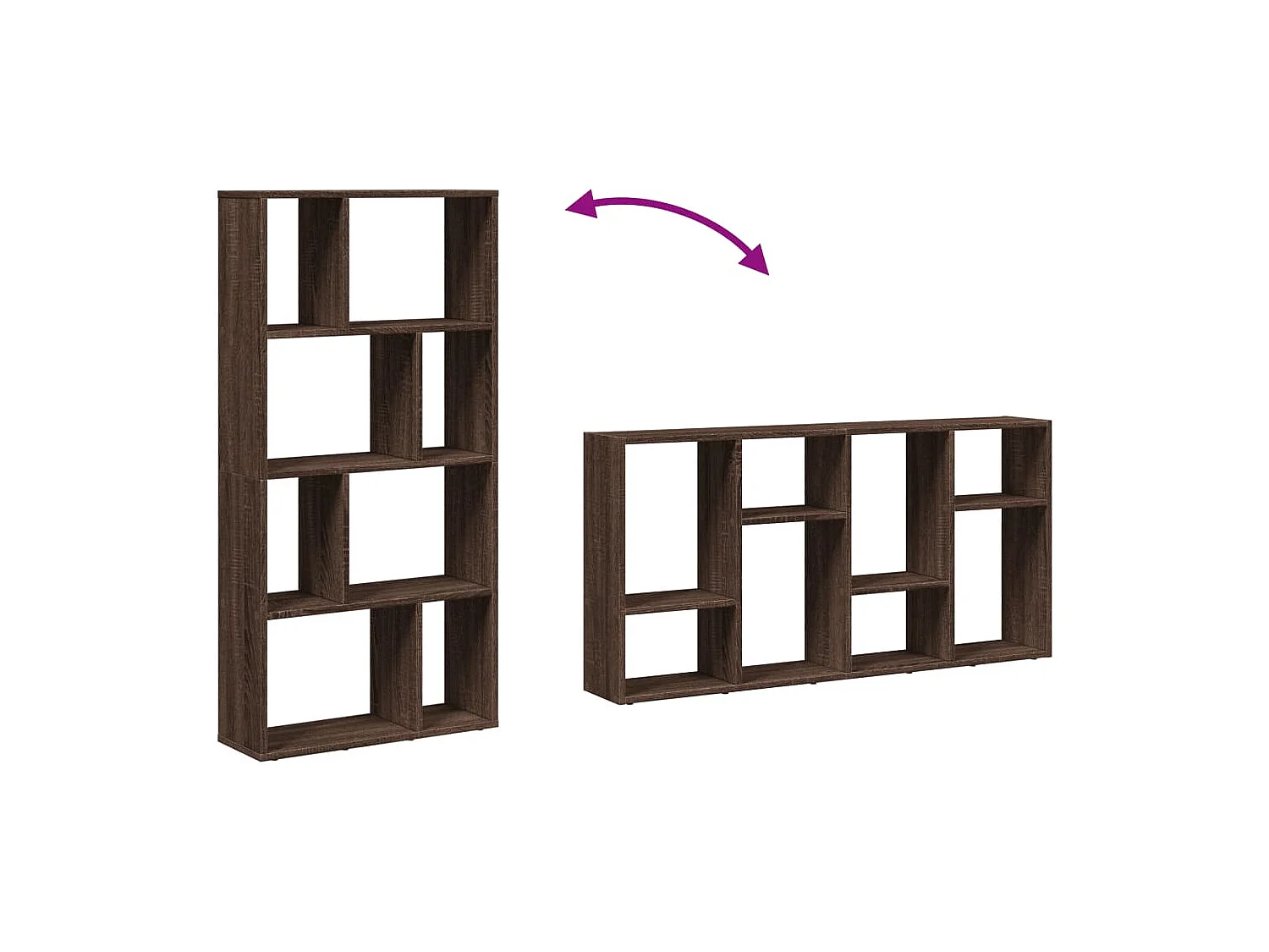 Bibliothèque chêne marron 60x20x120 cm bois d'ingénierie