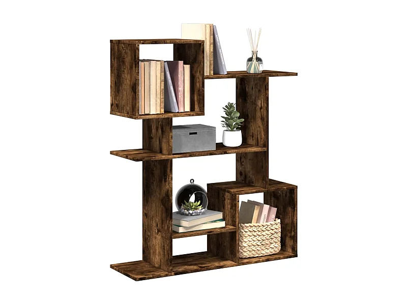 Bibliothèque séparatrice de pièce chêne fumé 92x29x112 cm