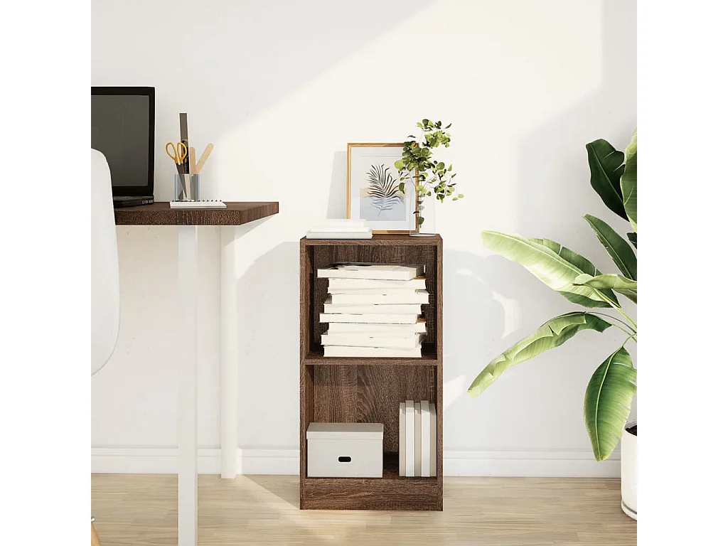 Bibliothèque chêne marron 40x24x76 cm bois d'ingénierie