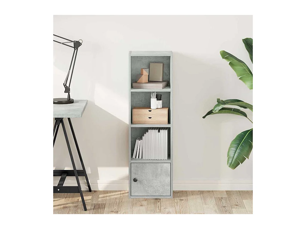 Bibliothèque gris béton 31x24x102 cm bois d'ingénierie